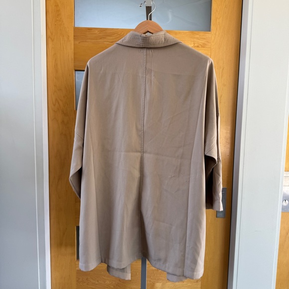 Max Studio Tan Trench Coat with Waterfall Collar - Picture 6 of 7